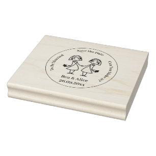 Rubber Stamp - Save The Date Lesbian