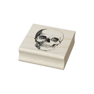 Rubber stamp with vintage image Skull