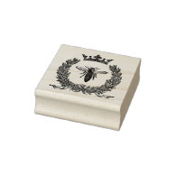 Rubber stamp with vintage queen bee