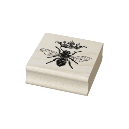 Rubber stamp with vintage queen bee