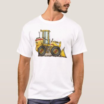 Rubber Tire Loader Construction Apparel T-shirt by art1st at Zazzle