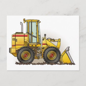 Rubber Tire Loader Construction Equipment Postcard by art1st at Zazzle