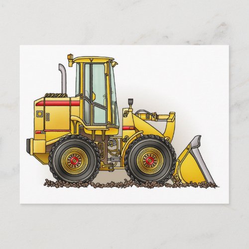 Rubber Tire Loader Construction Equipment Postcard