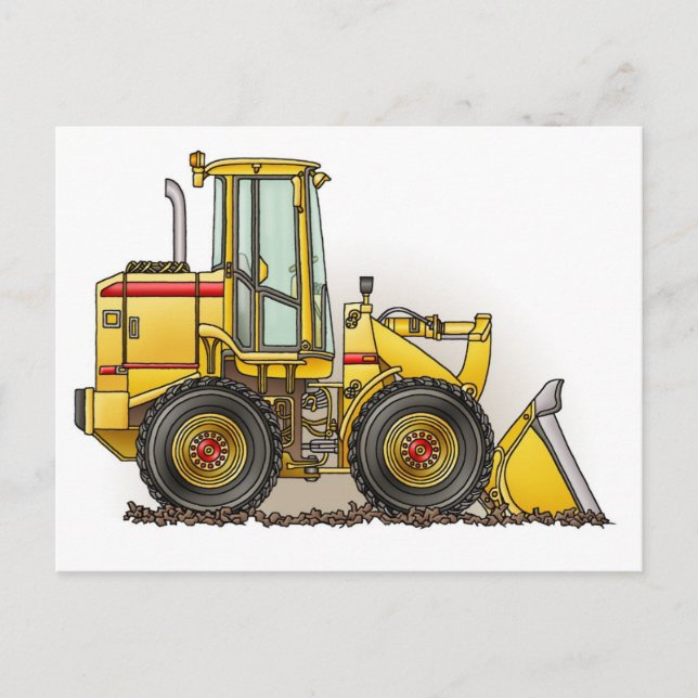 Rubber Tire Loader Construction Equipment Postcard (Front)