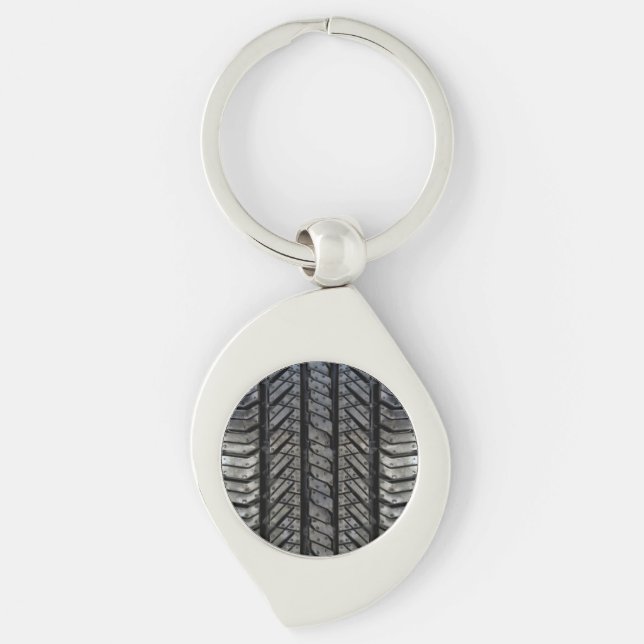 Rubber Tire Style Automotive Texture Keychain (Front)