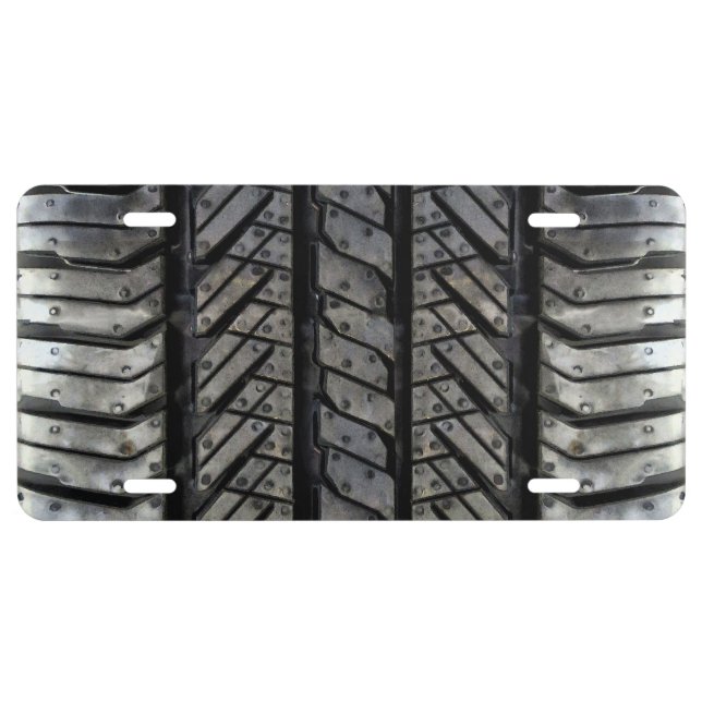 Rubber Tire Style Automotive Texture License Plate (Front)
