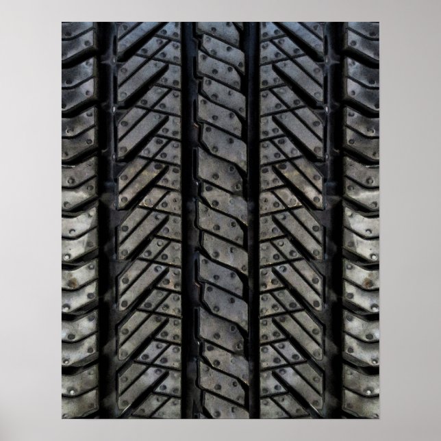 Rubber Tire Style Automotive Texture Poster (Front)