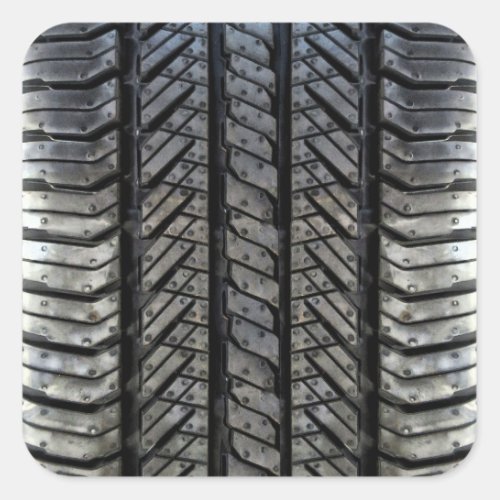 Rubber Tire Style Automotive Texture Square Sticker