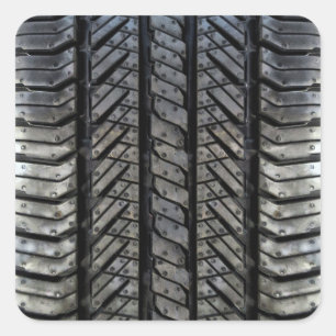 Rubber Tire Style Automotive Texture Square Sticker