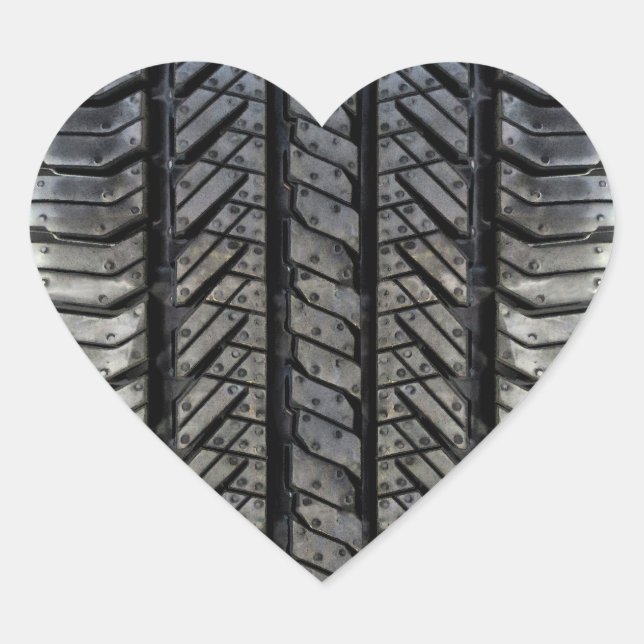 Rubber Tire Thread Automotive Style Decor Heart Sticker (Front)