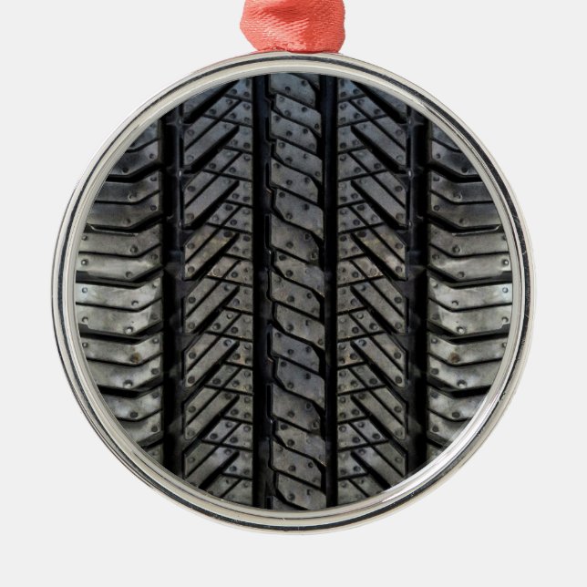 Rubber Tire Thread Automotive Style Decor Metal Ornament (Front)