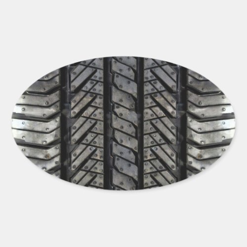 Rubber Tire Thread Automotive Style Decor Oval Sticker