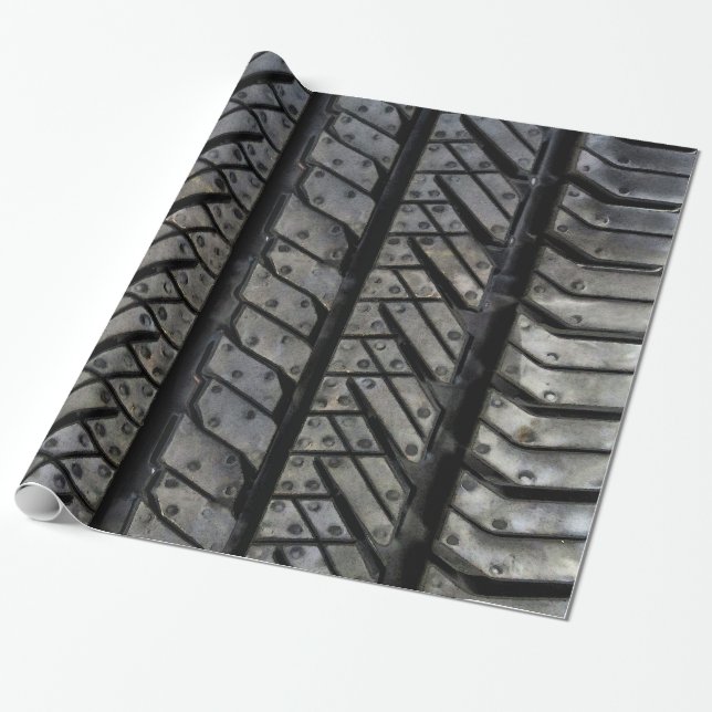 Rubber Tire Thread Automotive Style Decor Wrapping Paper (Unrolled)