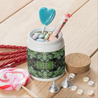 Rubber Tree Leaf Pattern Candy Jar
