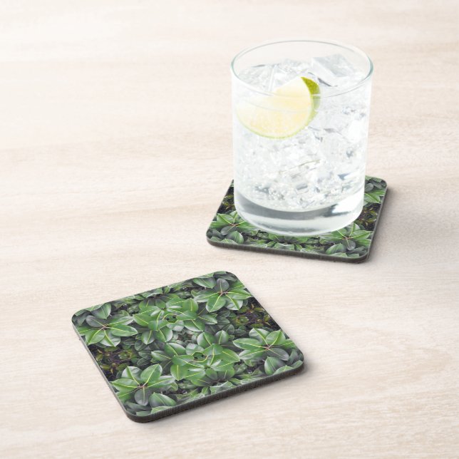 Rubber Tree Leaf Pattern Coaster (Right Side)
