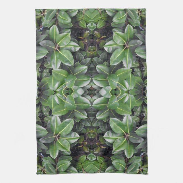 Rubber Tree Leaf Pattern Towel (Vertical)