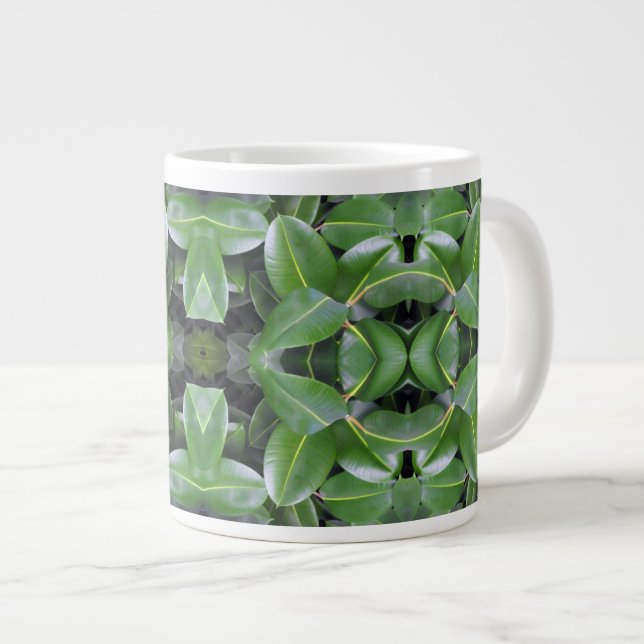 Rubber Tree Pattern Large Coffee Mug (Front Right)