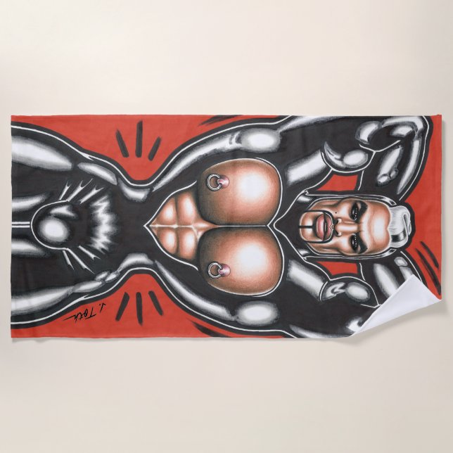 Rubberwear at the Gym Beach Towel (Front)