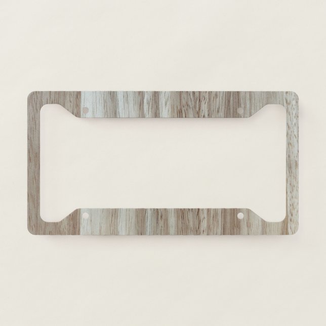 Rubberwood Wood Grain  License Plate Frame (Front)