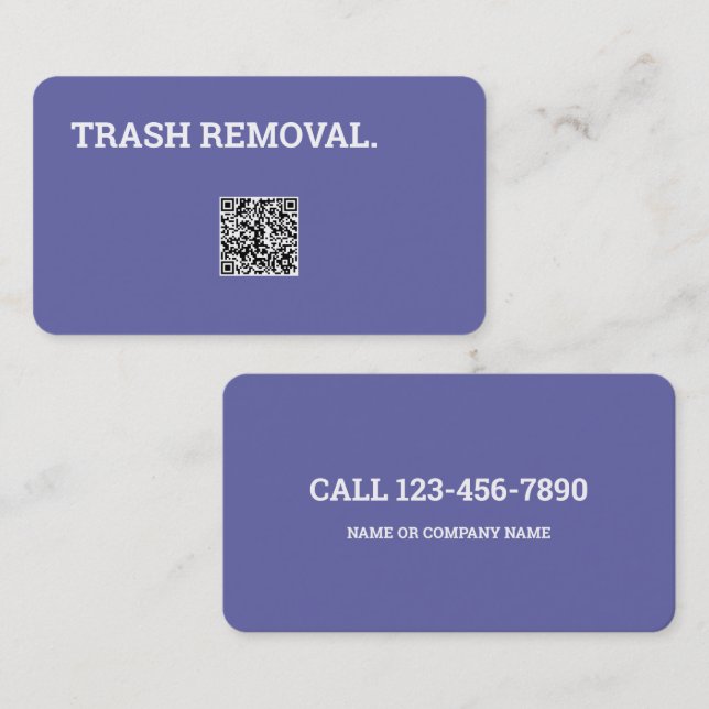Rubbish Removal Custom QR Business Card (Front/Back)