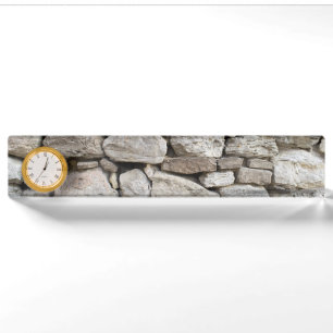 Rubble stone wall pattern desk name plate