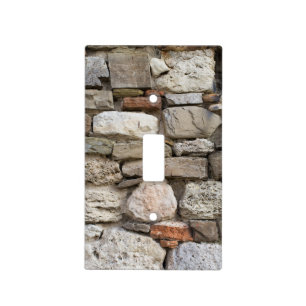 Rubble stone wall pattern light switch cover