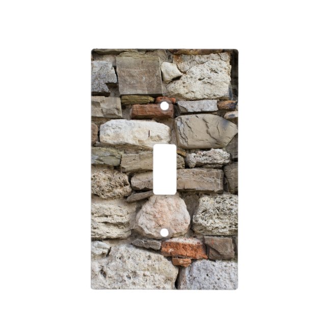 Rubble stone wall pattern light switch cover (Front)