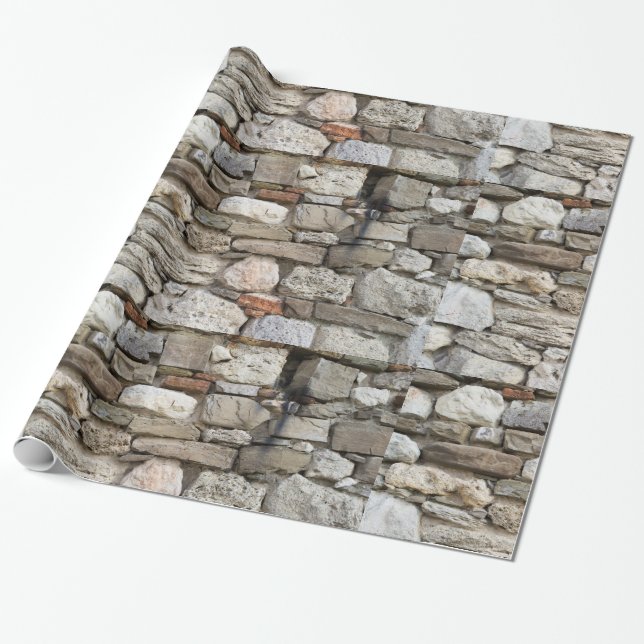 Rubble stone wall pattern wrapping paper (Unrolled)
