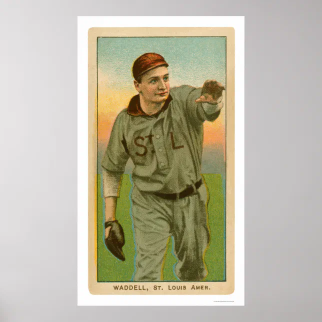 Rube Waddell Baseball 1909 Poster Zazzle