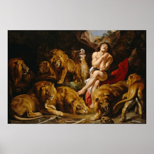 Rubens _ Daniel In Lions Den Poster