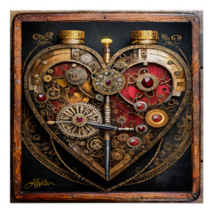 Rubies And Gears Heart Steampunk Series Poster