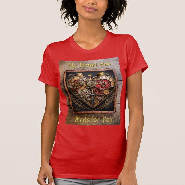 Rubies And Gears Heart Steampunk Series T-Shirt (Front)