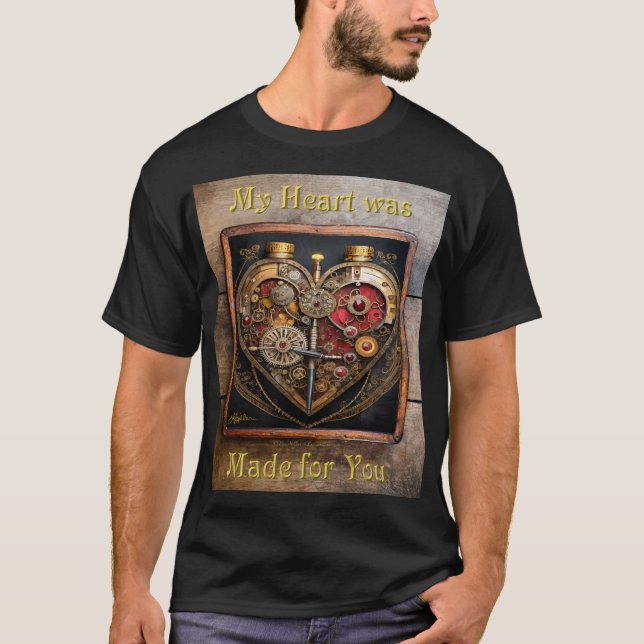 Rubies And Gears Heart Steampunk Series T-Shirt (Front)