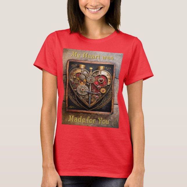 Rubies And Gears Heart Steampunk Series T-Shirt (Front)