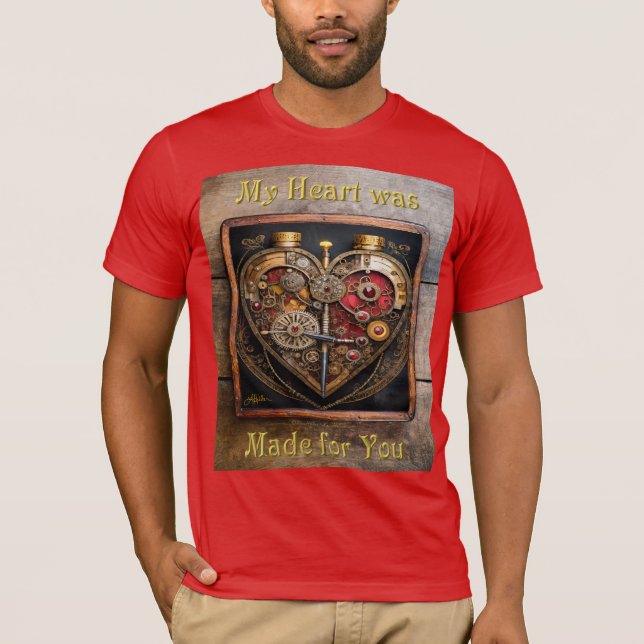 Rubies And Gears Heart Steampunk Series T-Shirt (Front)