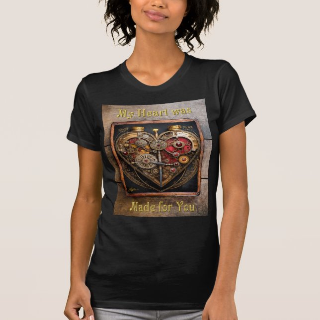 Rubies And Gears Heart Steampunk Series T-Shirt (Front)