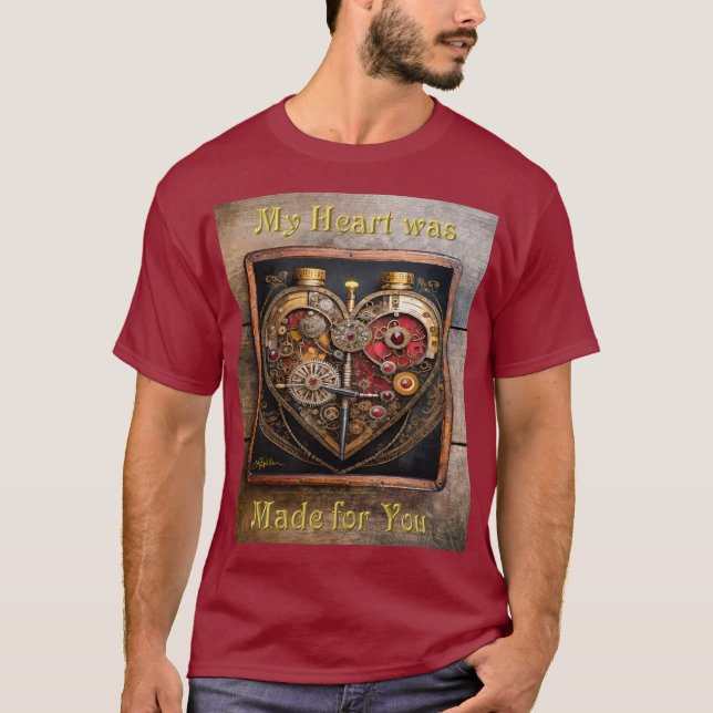 Rubies And Gears Heart Steampunk Series T-Shirt (Front)