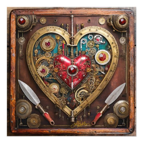 Rubies And Knives Heart Steampunk Series Photo Print