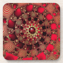 Rubies & Gold Cork Coaster