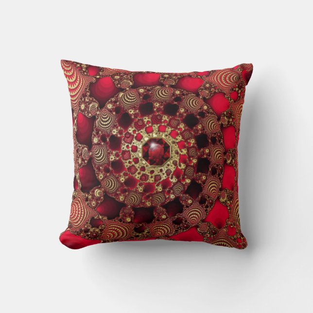 Rubies & Gold Pillow (Front)