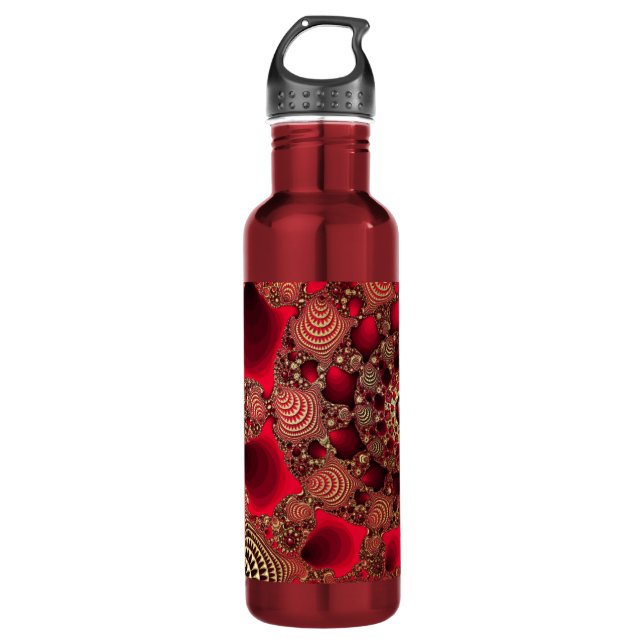 Rubies & Gold Stainless Steel Water Bottle (Front)