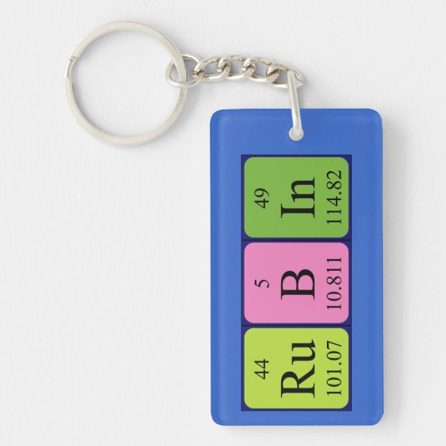 Rubin periodic table name keyring (Front)