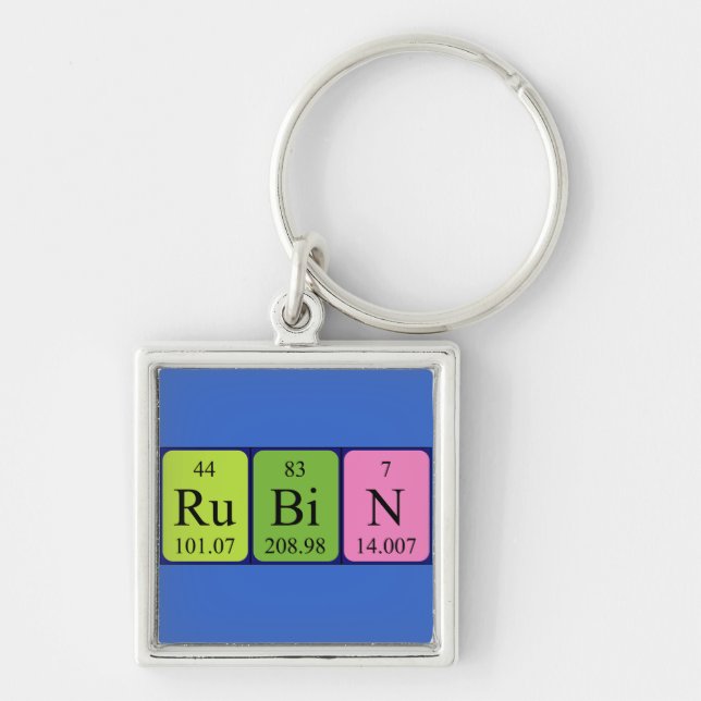 Rubin periodic table name keyring (Front)