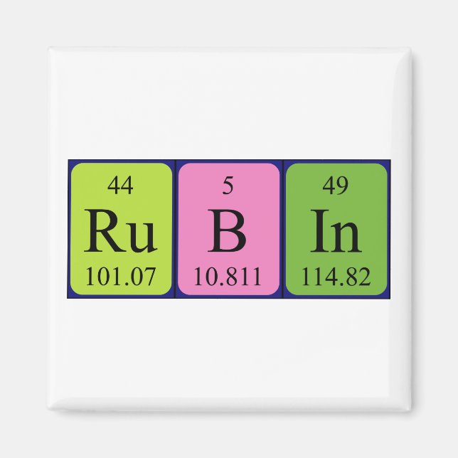Rubin periodic table name magnet (Front)
