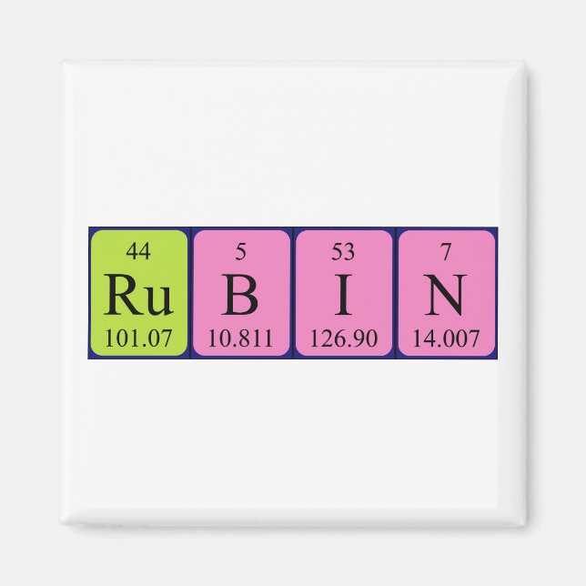 Rubin periodic table name magnet (Front)
