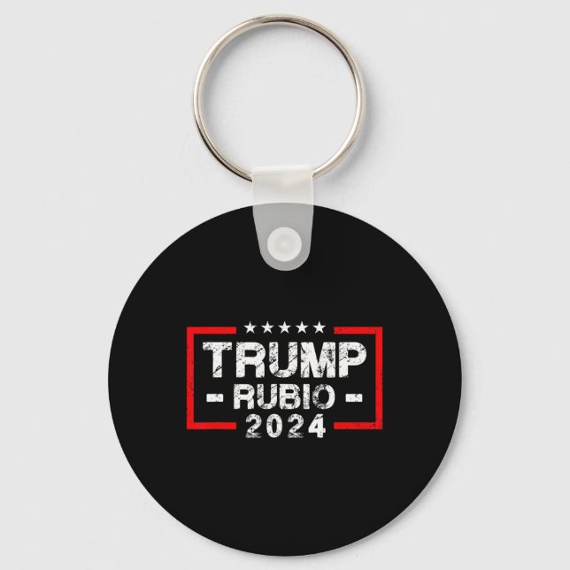Rubio 2024 Us Flag - Election President 2024  Keychain (Front)