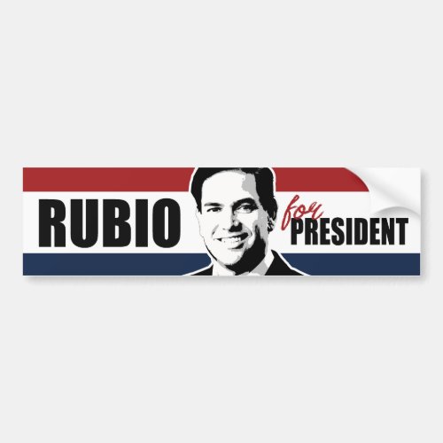 Rubio for President Red White and Blue Bumper _pn Bumper Sticker