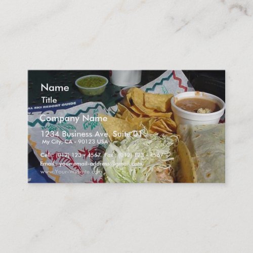 Rubios Fish Taco Food Mexican Salsa Business Card