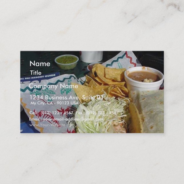 Rubios Fish Taco Food Mexican Salsa Business Card (Front)
