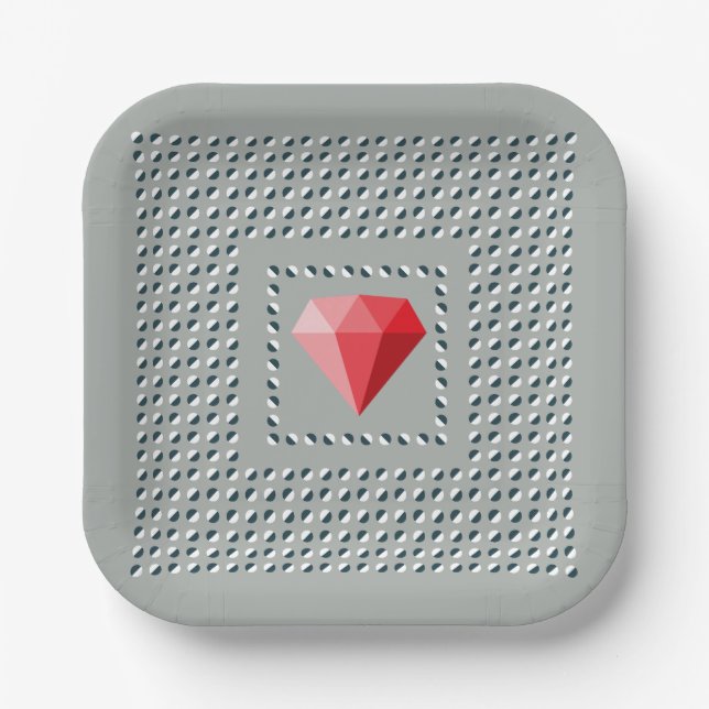 Rubis Optical Illusion Dancing Pattern Paper Plates (Front)